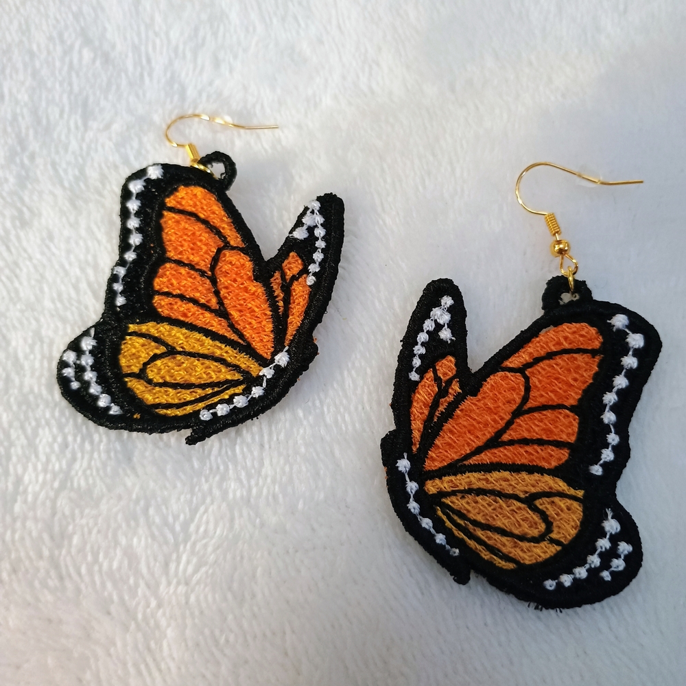 Orange and Black Monarch Butterfly Earrings